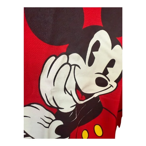 Vintage Mickey & Co. Disney Red Long Sleeve Sleep Shirt Nightgown Size Large - Picture 8 of 9
